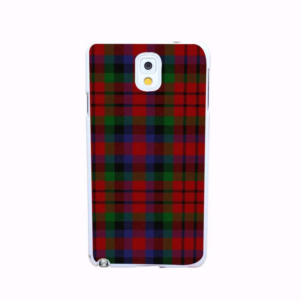 RED BLUE font b TARTAN b font SCARF FASHION Hard White Cover Case for Galaxy A3