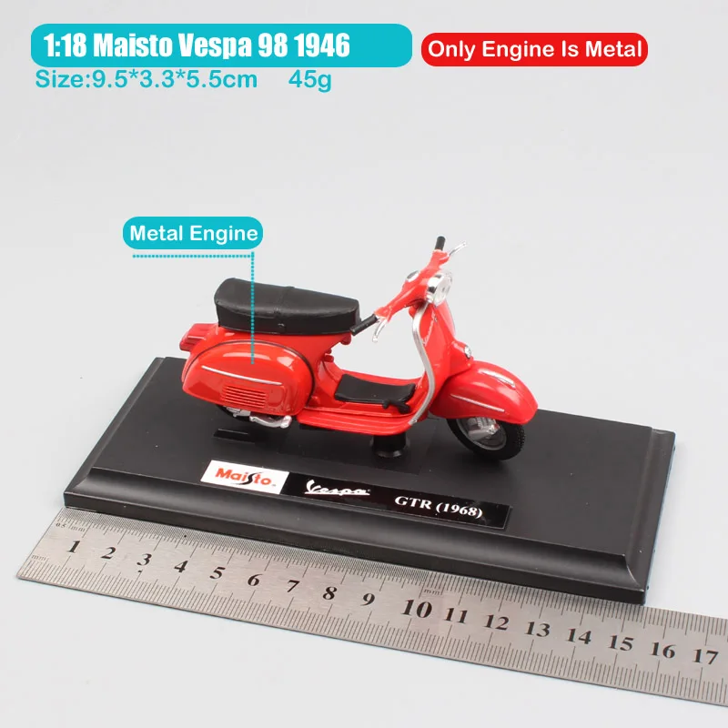 Beste Kid 1 18 schaal vintage maisto Piaggio Vespa GTR 1968 125 motor scooter motorrijwiel diecast speelgoed model voor boy collection