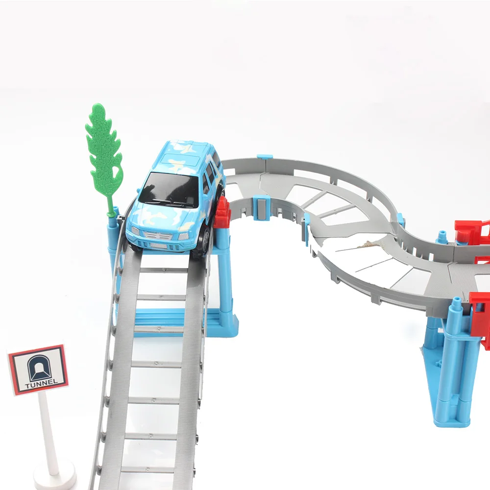 

Speedway Mini 4 DIY Transportation Track Assemble Building Blocks 2018 New Electric Rail Car Toy children's toys for boys G