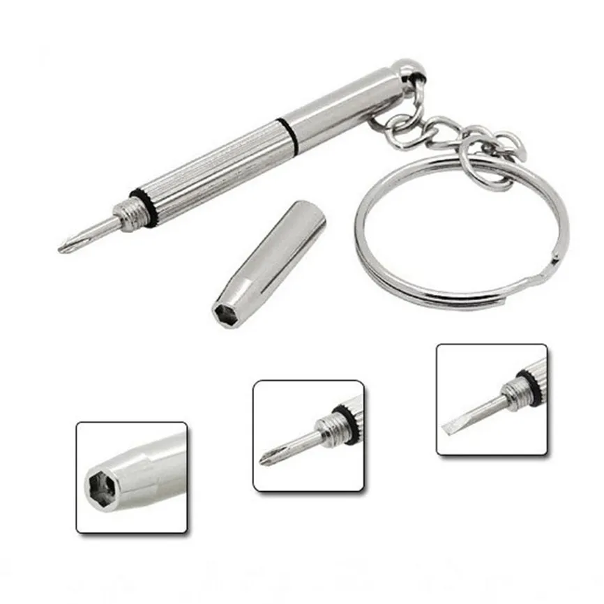 

Eyeglass Screwdriver Home Sunglasses Eyeglass Cellphone Aluminum Steel Watch Repair Keychain Screwdriver Tool
