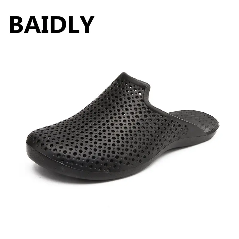 

Summer Slippers Men Hollow Out Breathable Beach Flip Flops Men Casual Slip-on Flats Sandals Men Shoes Zapatos