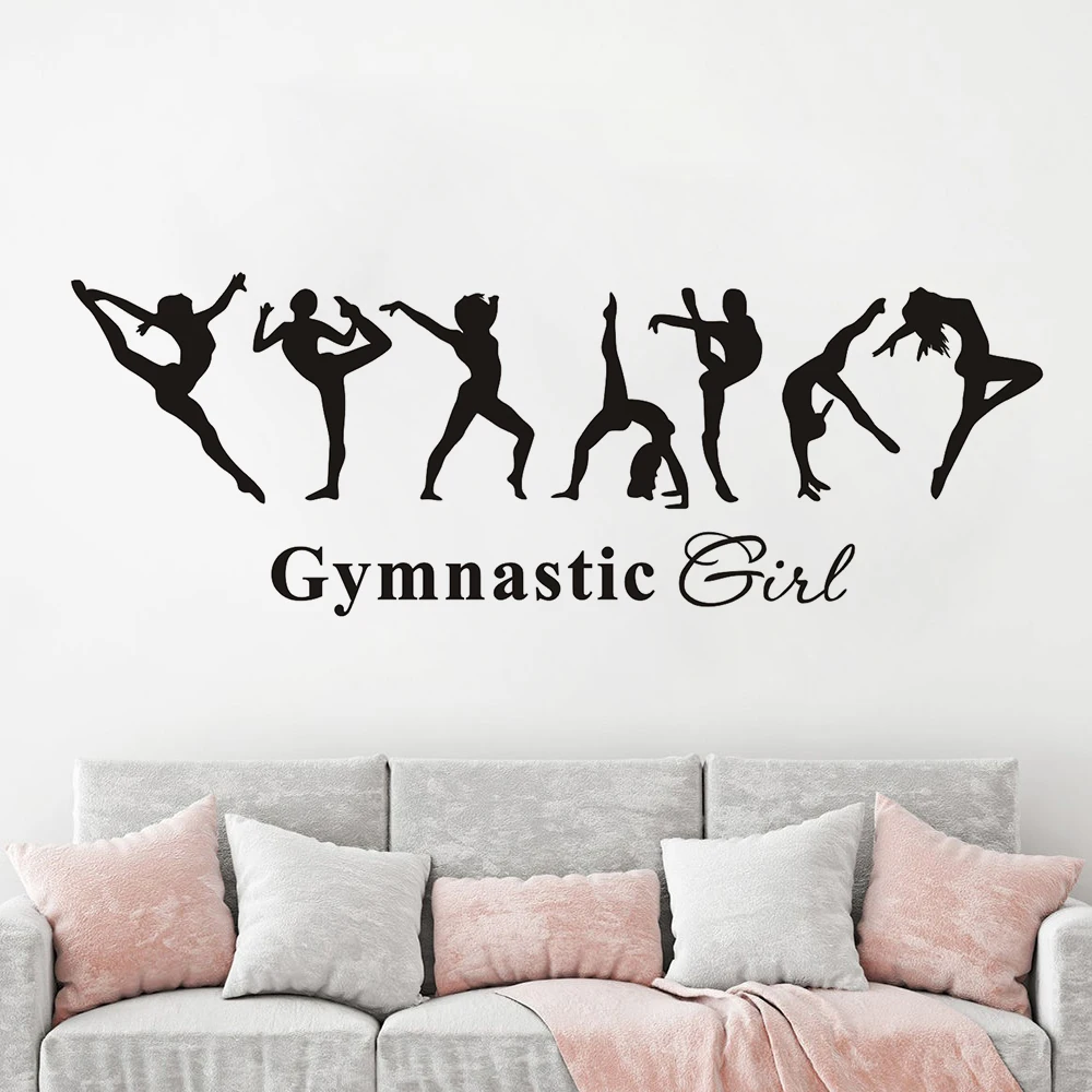 Gymnastics Set Silhouettes wall art decal stickers