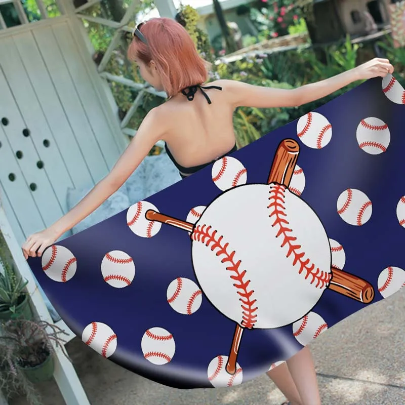 Summer Baseball Large Beach Towel Microfiber Bath Towels Swimming Outdoor Gym Traveling Toalla Playa Serviette De Plage |