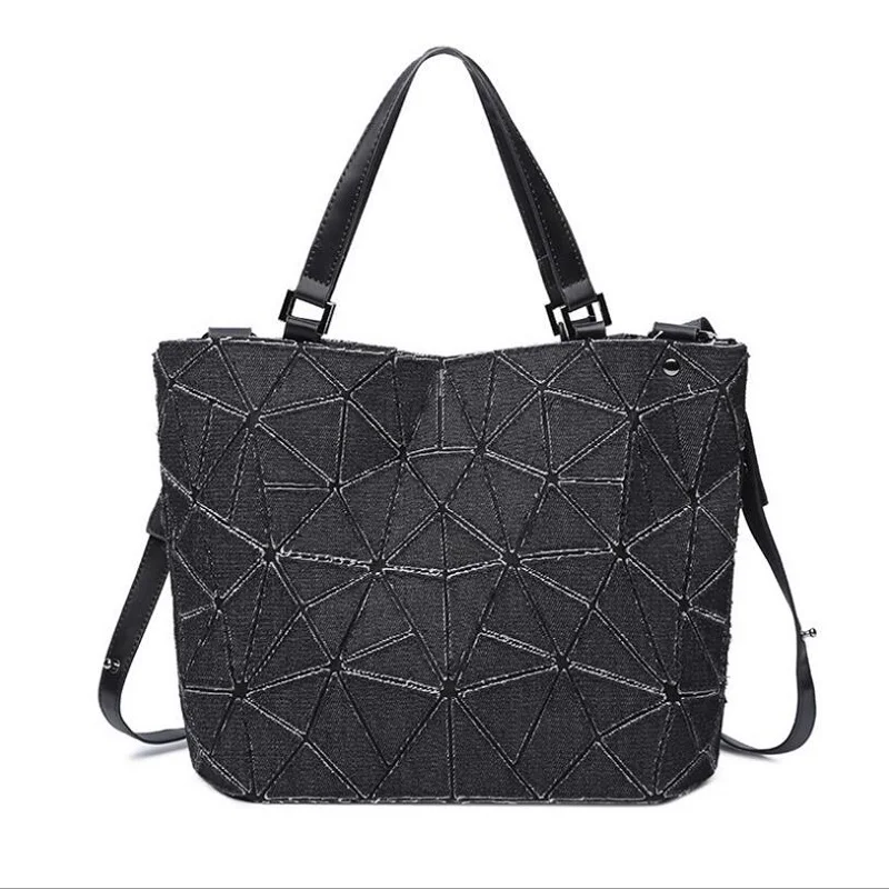 

Fashion Bao Women bucket canvas geometric Tote Quilted Shoulder girl Bag Plain Folding Handbags Messenger Clutch bolsa feminina