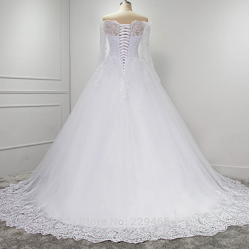 Wuzhiyi vestidos de novia, длинный рукав, качественное платье, бальное платье,, casamento, кружевное свадебное платье, плюс размер, trouwjurk