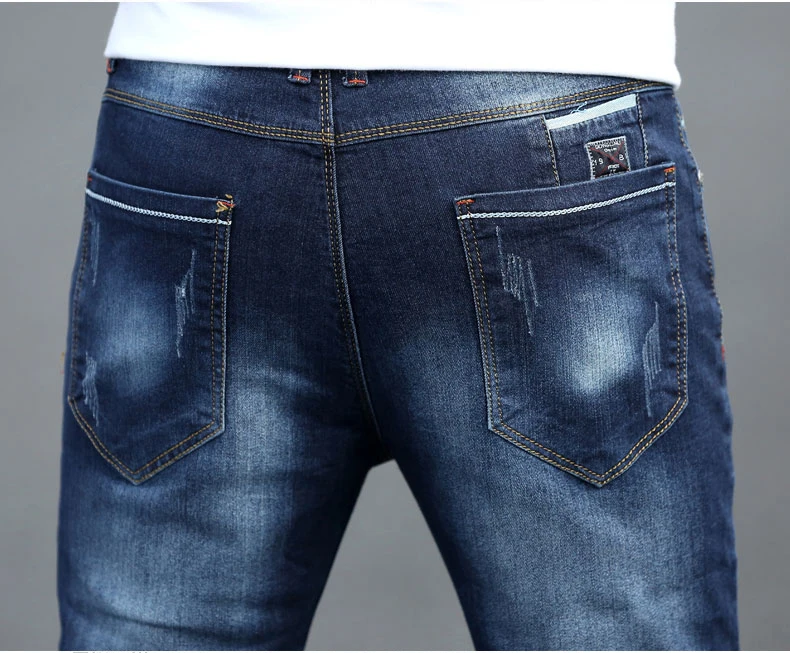 Джинсы мужские 2018 весна новые джинсы мужские однотонные молния повседневные джинсовые брюки высокого качества брендовая одежда размер 28-36