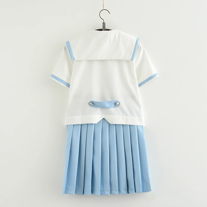 UPHYD Небесно-Голубой супер милый комплект японской школьной формы для девочек, костюм с коротким рукавом для ортодоксальных моряков, аниме Униформа XJ7303