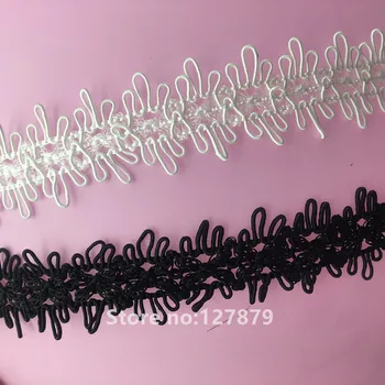 

New arrival 5 meters Wide:2.5cm 25mm White Black Lace Trim Ribbon Sewing Supplies Craft For Costumes Decoration