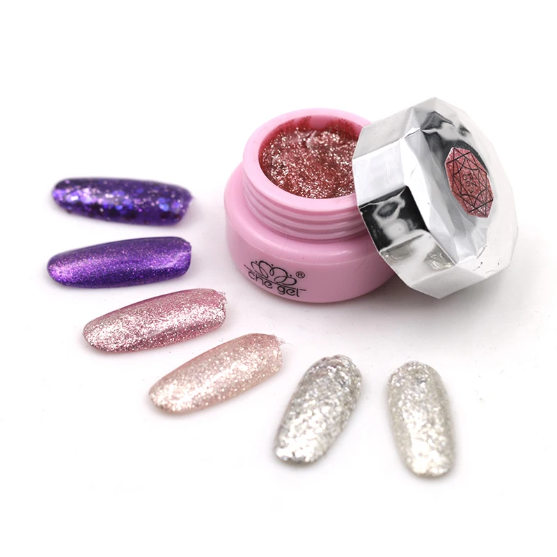 

6 colors 5ml led UV Gel polish Soak off Decals varnish glitter powder Manicure Art lasting Gel Lacquer nails decoration tools