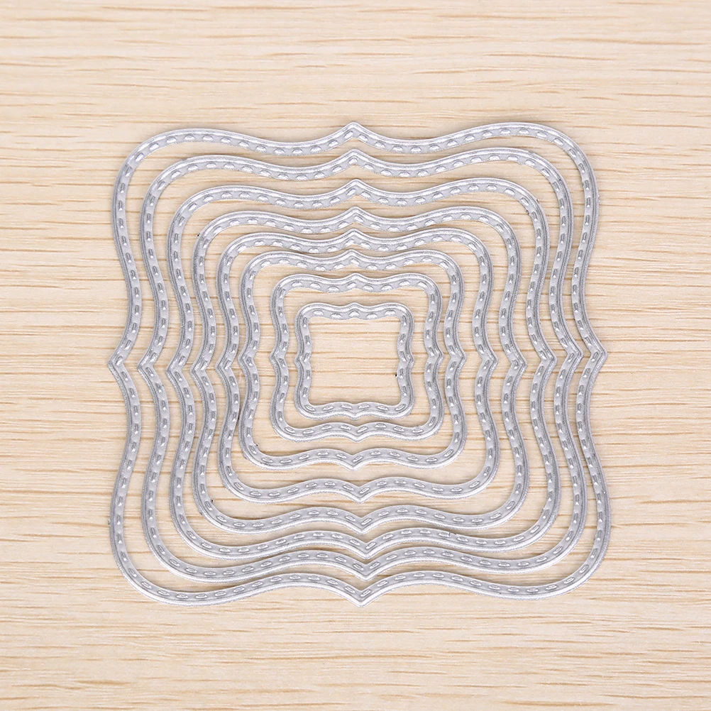 

HENGHOME New 9Pcs/set Wavy Square Frames Cutting Dies Stencils For DIY Scrapbooking Paper Cards Embossing Cut Dies
