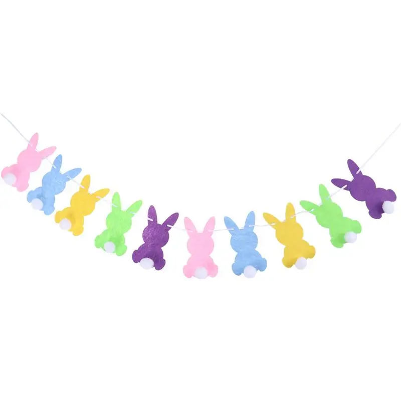 2.5 Meters Easter Festival Banners Rabbit Shape Colorful Bunting