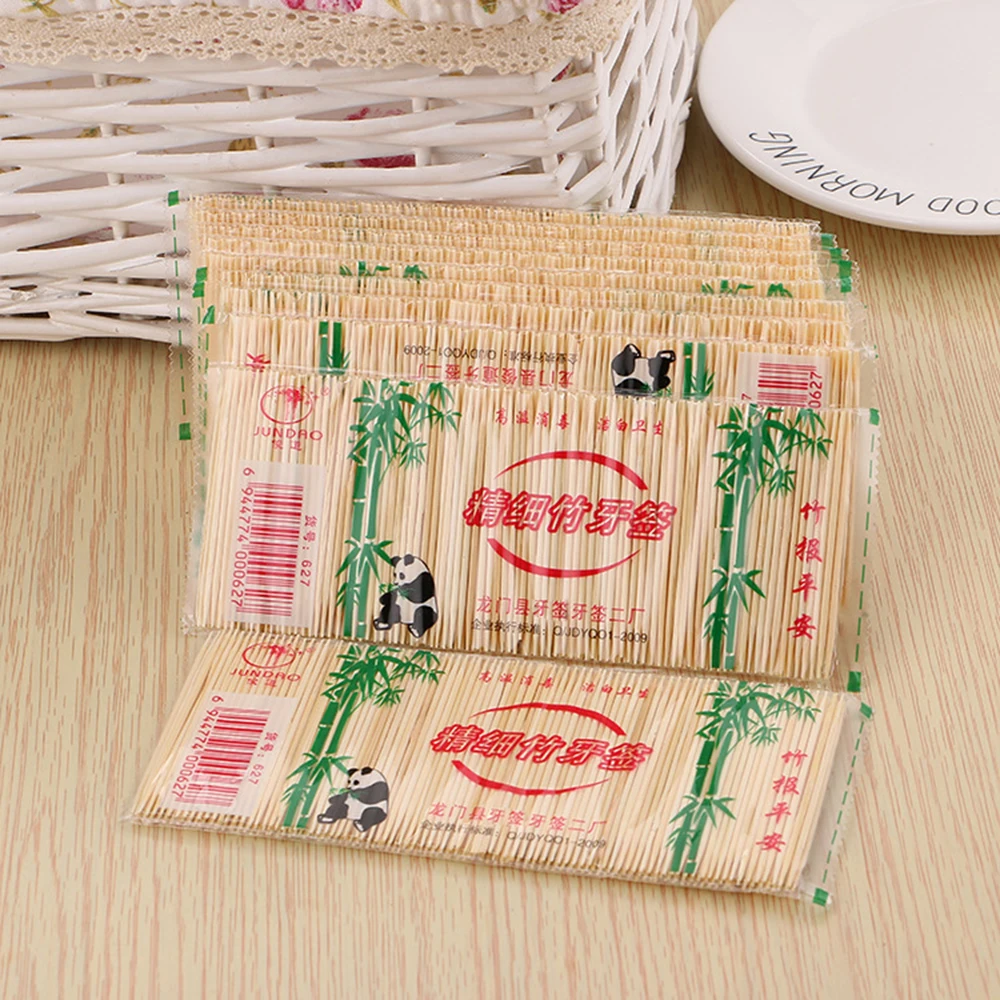 250toothpicks/bag Quality-life-oriented Kitchen Gadgets Disposable Bamboo Toothpicks Wooden Toothpick Care Toothpicks Party