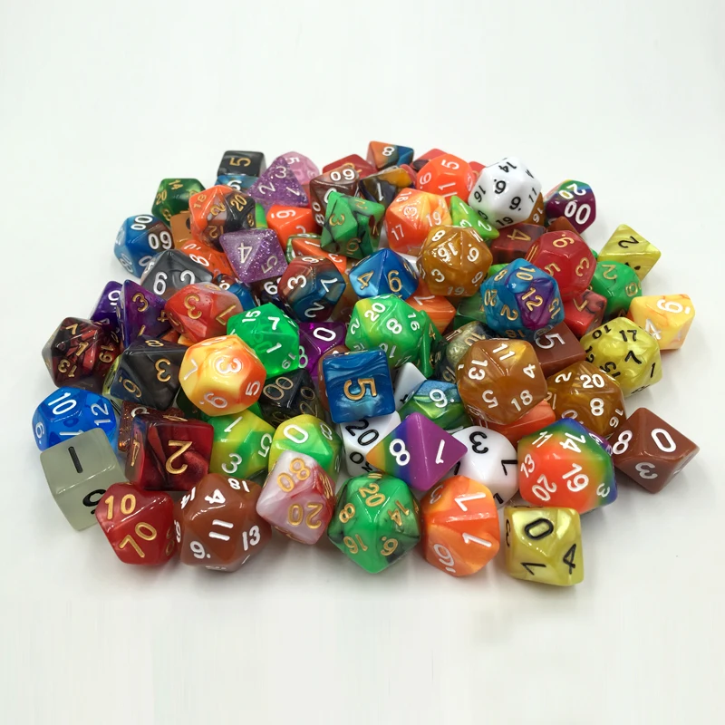 

rollooo Dice 100+ Pack of Random Polyhedral Dice in Multiple Colors