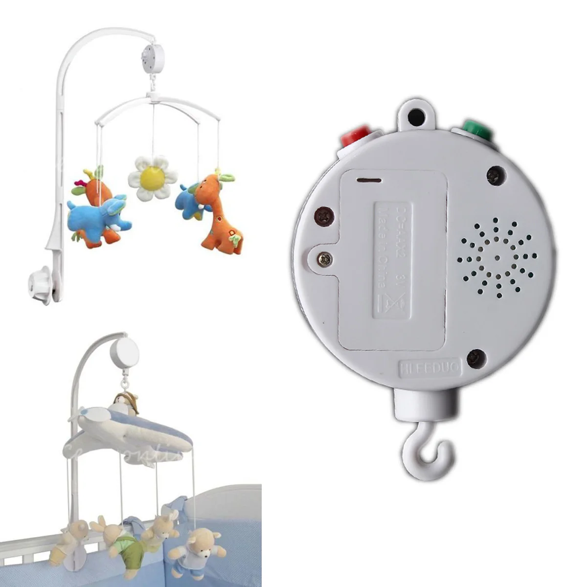 New Arrived White DIY 5 pcs/set ABS Set Baby Crib Mobile Bed Bell Toy