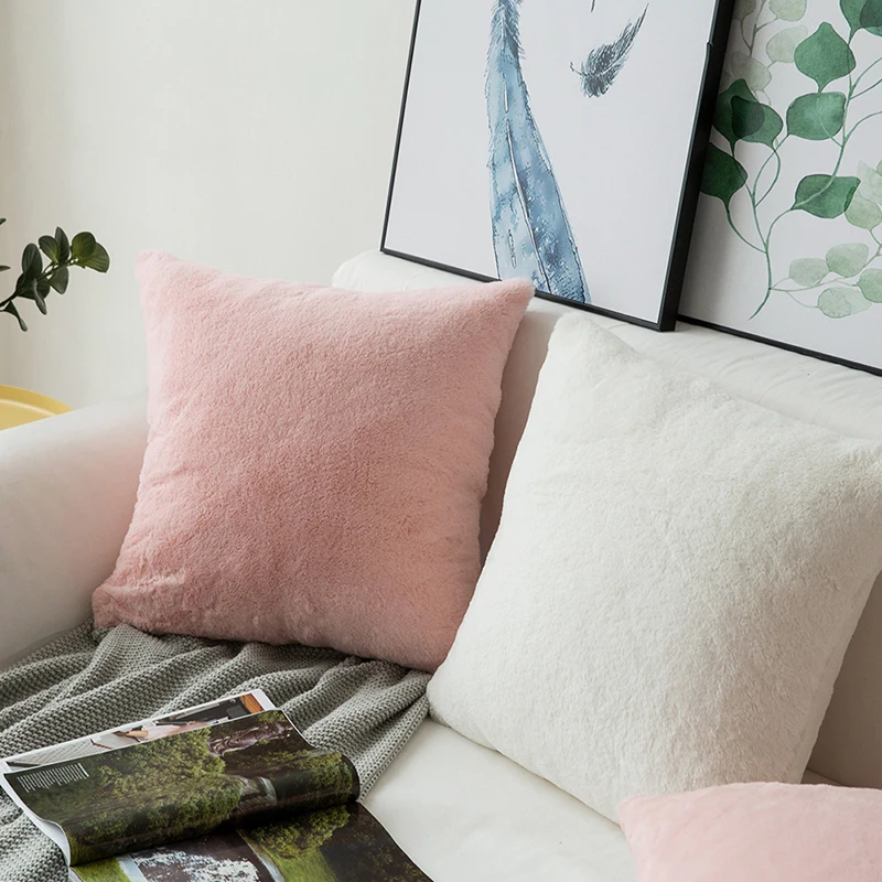 

30x50cm/45x45cm/50x50cm pink/white/grey/back short plush velvet cushion cover decorative pillow case sofa lumbar pillow cover