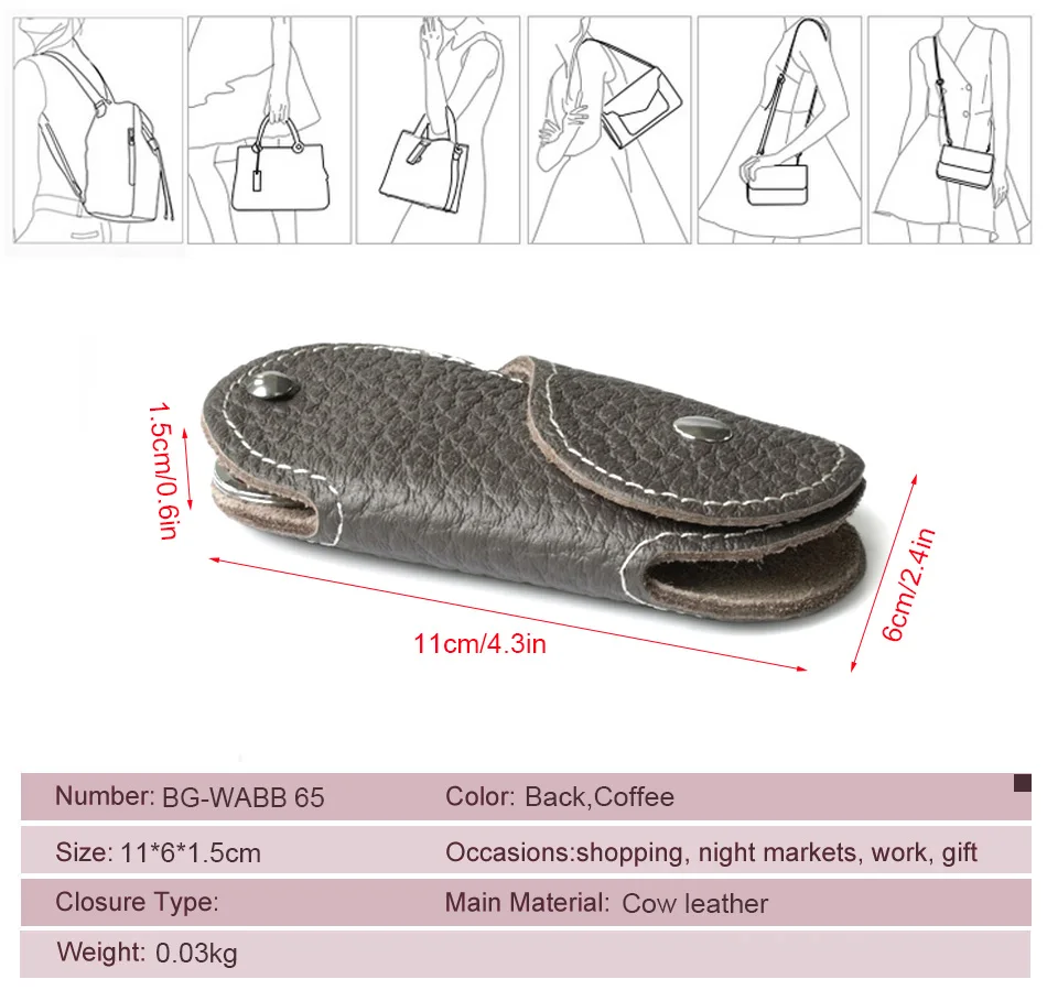 Мини-кошелек для ключей из натуральной коровьей кожи, автомобильный держатель для ключей, маленький карманный брелок для ключей для мужчин/женщин, чехол Sleuteletui