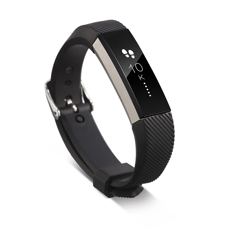 11 цветов HR Смарт Браслет часы силиконовый ремешок для часов Высокое качество замена запястье силиконовый ремешок Застежка Для Fitbit Alta - Цвет: Black