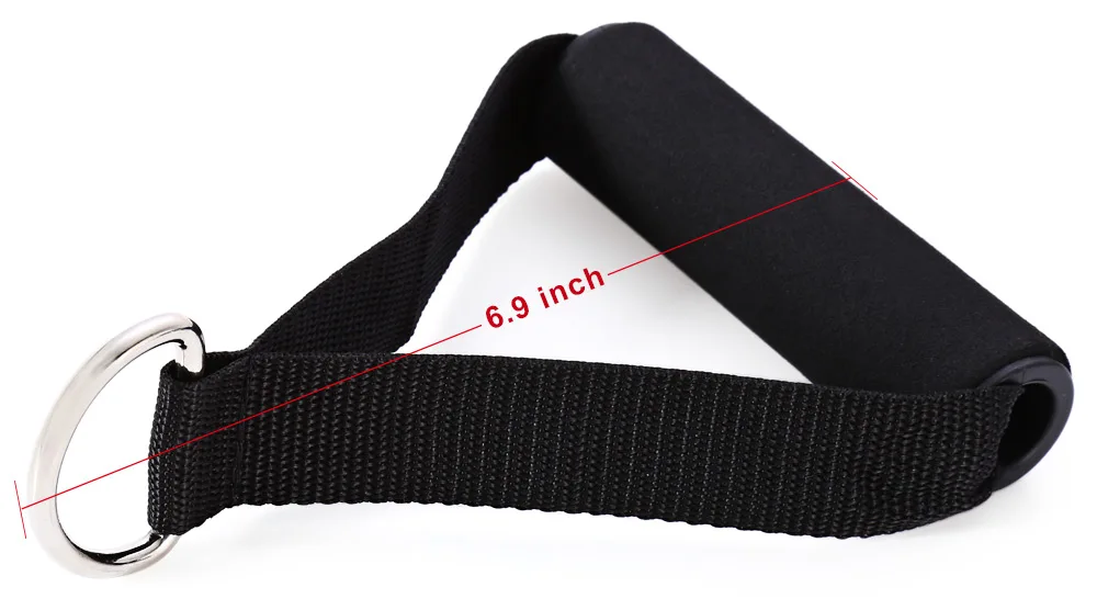 D-ring Spring Exerciser Foam Handle Pipe Elastic String Gym Training Equipment