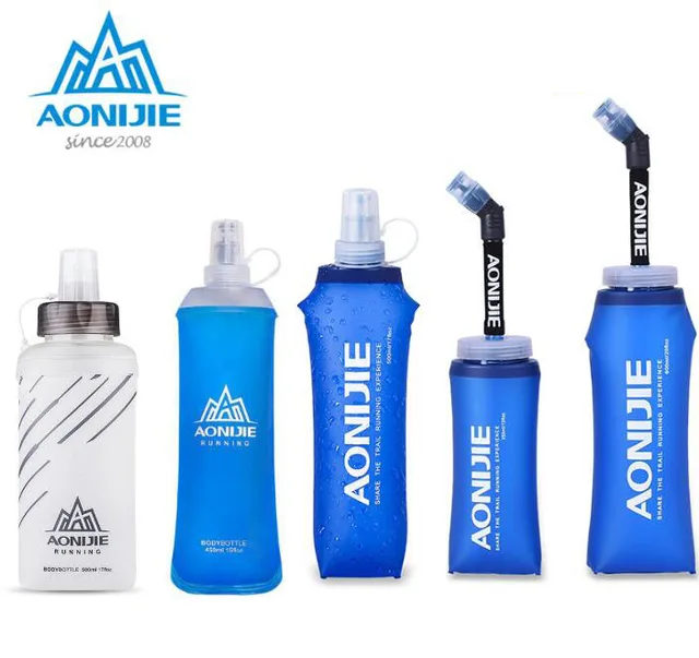 US $1.20 AONIJIE 450ML 500ML Sports BPA Free Collapsible Foldable Soft Water Bag Water Bottle Kettle Flask H