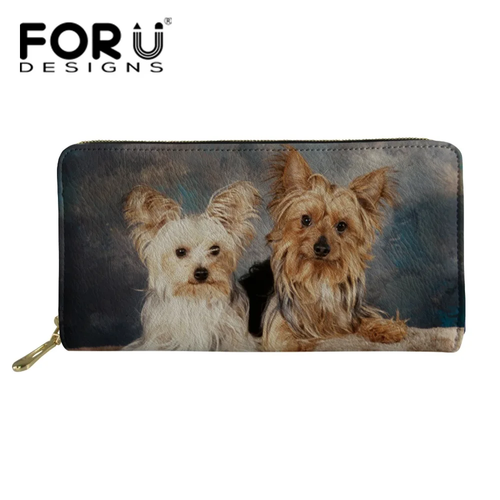 FORUDESIGNS/женский кошелек с принтом йоркширского терьера и женские дорожные Длинные