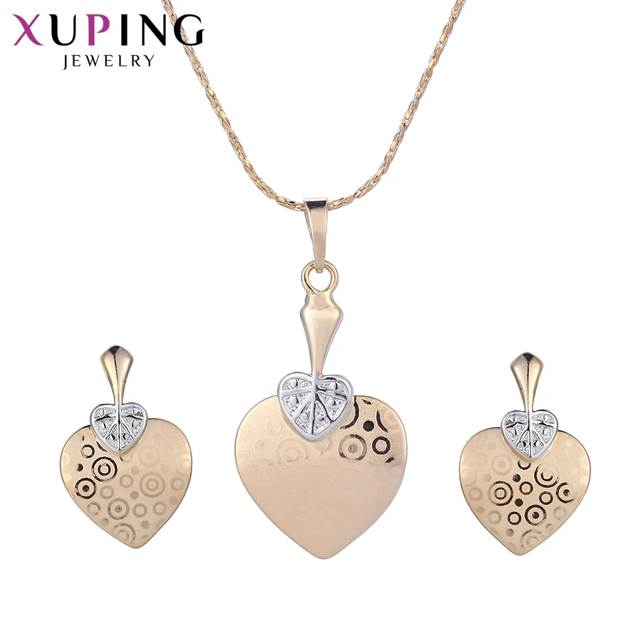Xuping Модные Ювелирные наборы с узором в форме сердца Позолоченные ювелирные изделия для женщин подарок на день матери M38-60030