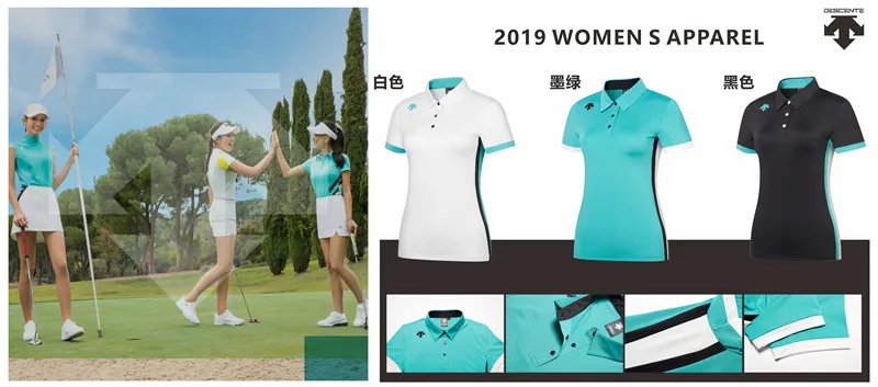 

Women DESCENTE golf T-shirt new Summer Short sleeve T shirt 3 colors Golf clothes Sportswear S-XXL brand Golf slim Jersey
