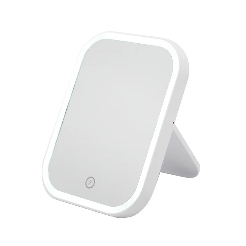 

Makeup Mirror with LED Cosmetic Mirror with Touch Dimmer Switch Battery Operated Stand for Tabletop Bathroom Bedroom Travel