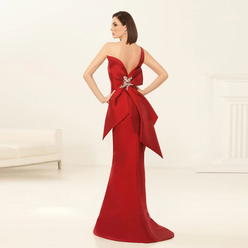 

abiye gece elbisesi Vestidos Para Festa Elegant Formal Dress Red Elegant Mermaid Backless gelinlik Beaded Pageant Gown