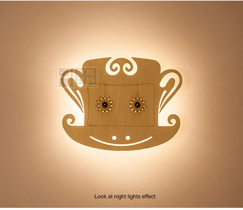 Wood Monkey Wall Lamp 11