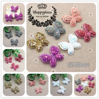 

3.5*3.8cm Glitter Diamond Paillette Padded Butterfly Patches Appliques For Clothes Sewing Supplies DIY Craft Decoration