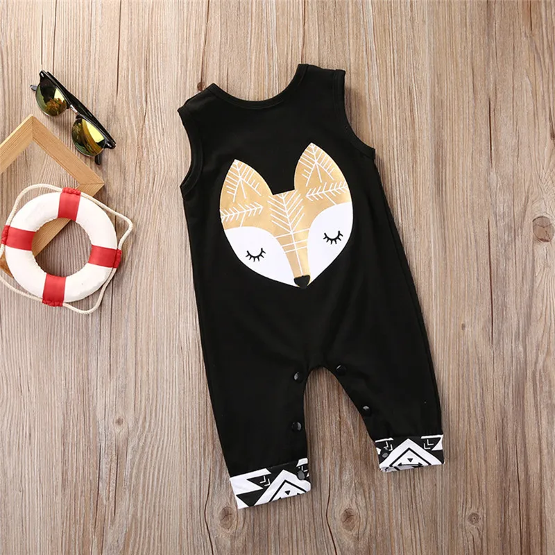 

Baby Rompers Fox Pattern Newborn Girls Clothes Sleeveless Baby Clothing Girl Roupa Infantil Body Bebes Jumpsuit