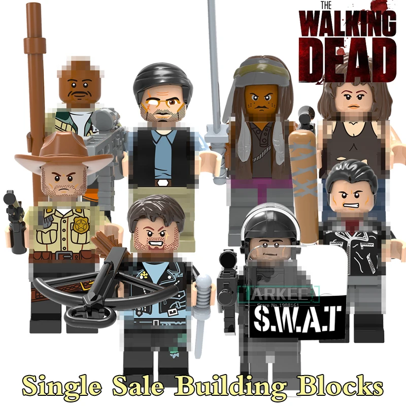 The Walking Dead Figures X0156 Action Building font b Blocks b font Michonne Daryl Dixon Maggie