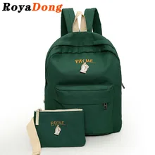 RoyaDong 2016 Toile École Sac À Dos Set Souple Retour Solide Simple Preppy Sacs D’école Pour Les Adolescentes Garçons Enfants