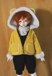 1/4 1/6 BJD Желтое Пальто комбинезоны для девочек с медведем шляпа 1/6 1/4 BJD SD DD кукла аксессуары для кукольной одежды только пальто