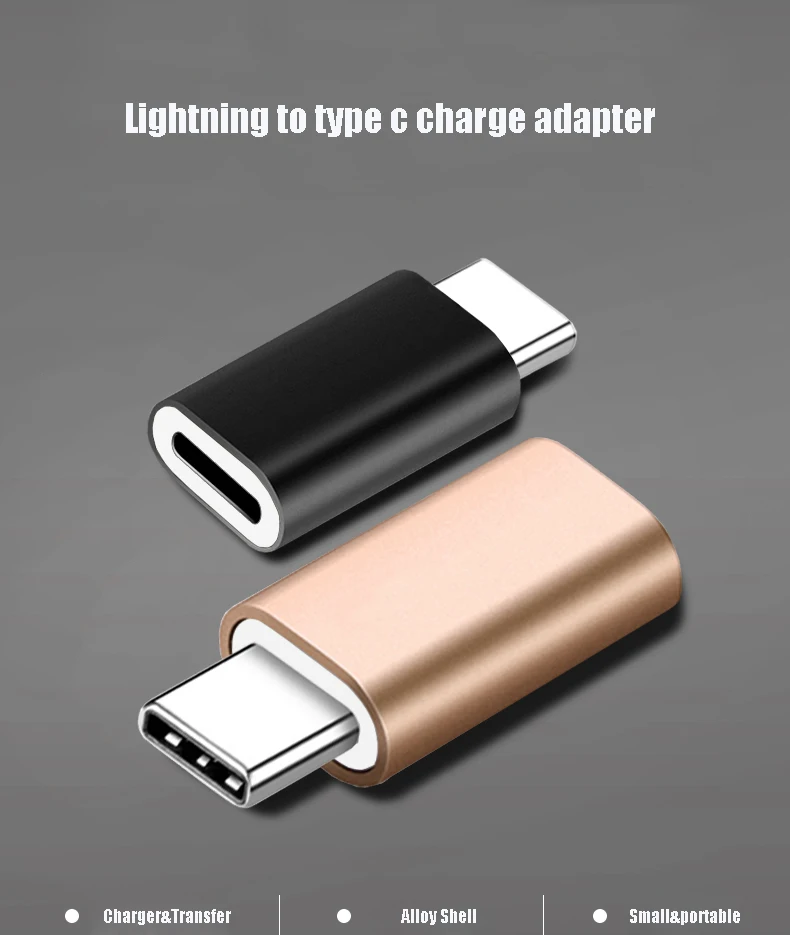 Кабель-адаптер для зарядного устройства Lightning с разъемом «Мама-USB-C» type-C для samsung S8 huawei P9 P10 Xiaomi 6 Mix Letv Smart Phone