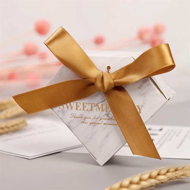 

New Diamond Marble Style Candy Box Wedding Favor Gift Box Sweet Paper Bags Wedding Baby Shower Event Party Decoration Supplies