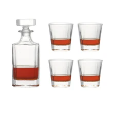 Набор из 5 тяжелым основанием виски графин для whisy очки старомодный прозрачная бутылка для виски для бара вечерние семья