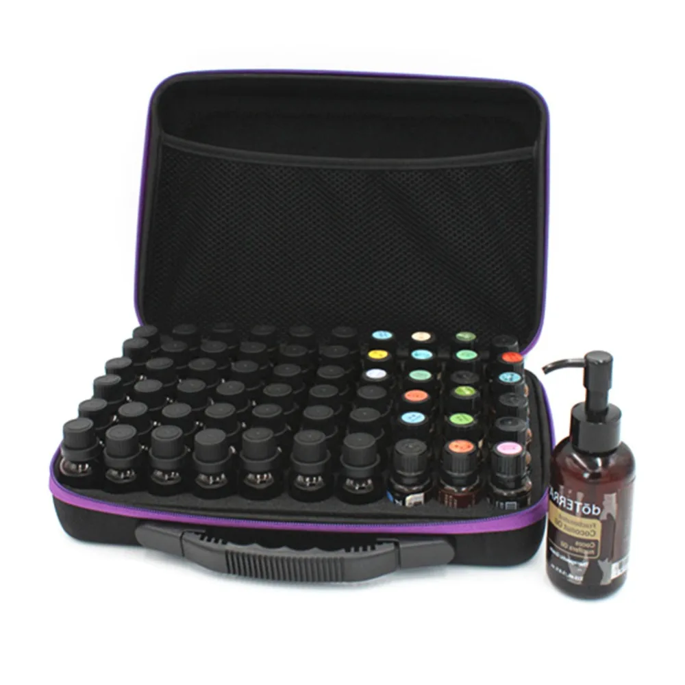 

60 Bottles Essential Oil Case 10ML 15ML Perfume Oil Essential Oil Box Travel Portable Carrying Holder Nail Polish Storage Bag