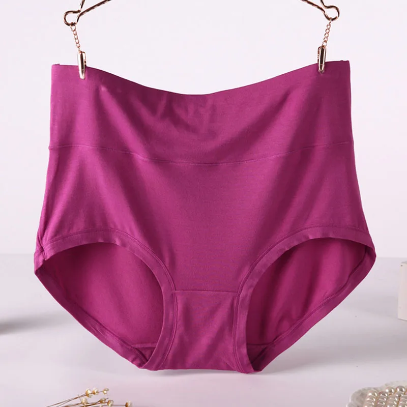 

VU087 Plus Size 6XL 7XL High Waist Women Underwear Bamboo Fiber Comfortable Female Briefs Panties Solid Culotte Femme