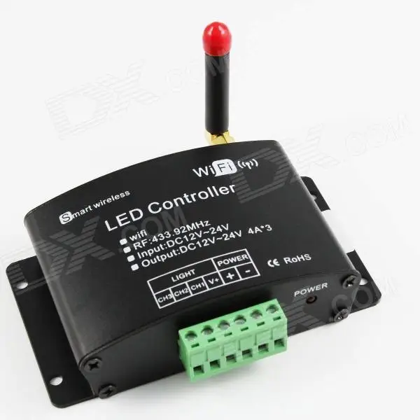 

Mini Wifi-01 Smart Wireless 3-CH Wi-Fi IOS / Android Phone Controlled RGB LED Light Strip Controller