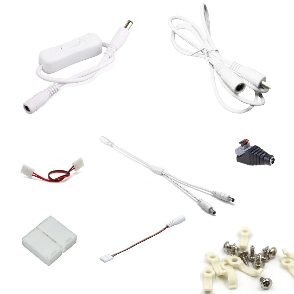 

LED Strip Light Accessories Set Power Connectors Splitter Wire power wire cable for led adapter 2pin Solderless Connector