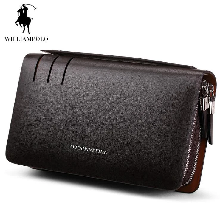

Williampolo Genuine leather Men Hand bag Business Men's Wallet Cowhide Coin purse