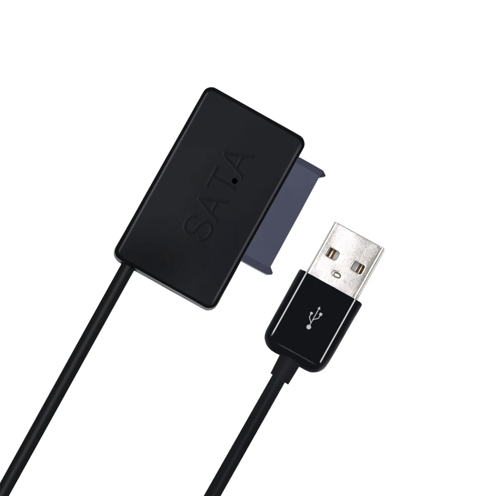 TISHRIC USB 2.0 to SATA 7+6 Cable Converter External Optical Drive Adapter For Laptop CD-ROM DVD With LED