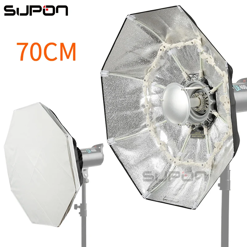 

High Quality Foldable 70cm Photo Studio Beauty Dish Speedlite Octabox Softbox inner sliver or diffuser