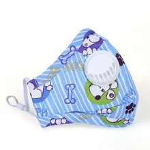 5pcs/Pack Children’s cartoon warm thermal breathing valve masks PM2.5 dust Three-dimensional charcoal dust masks