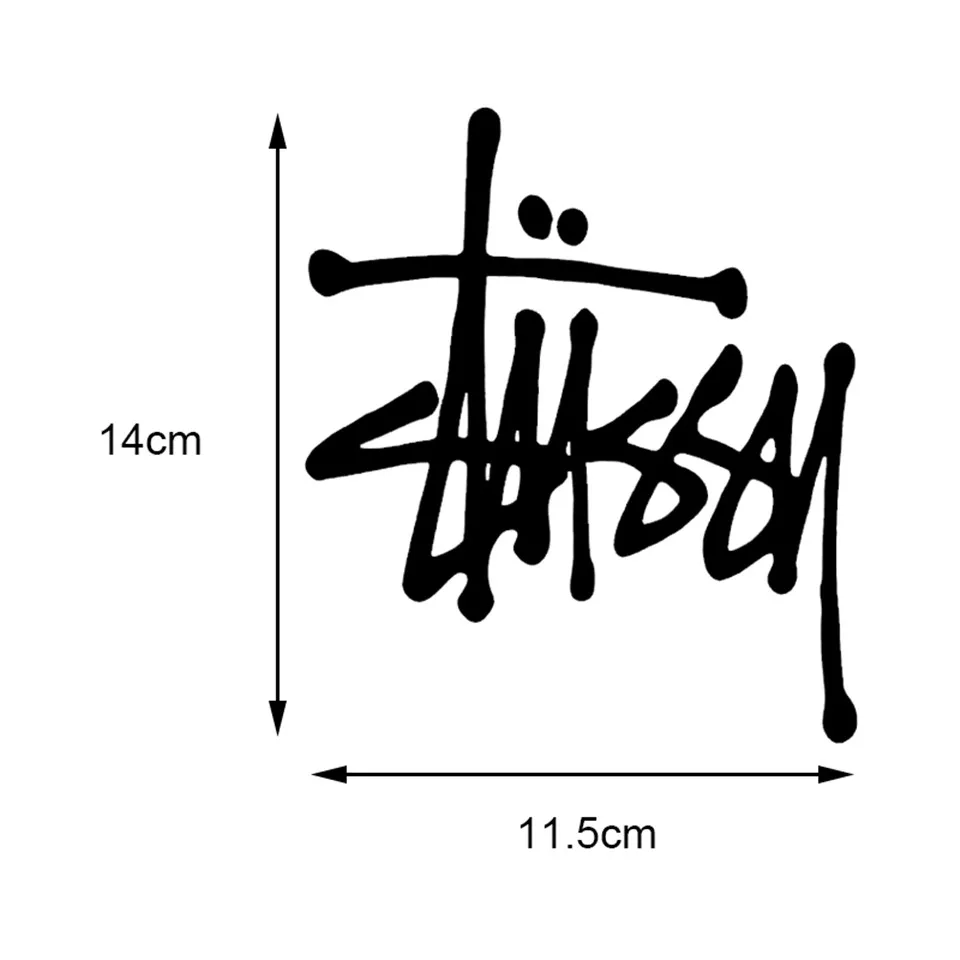 1411.5cm Art Pen Words Stussy Logo Car Sticker for Minicab Bumper Motorcycles SUV Car Styling Reflective Vinyl Decal Black (1)