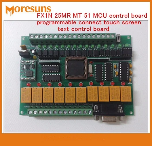 PLC industrial control board FX1N 25MR MT 51 MCU programmable connect touch screen text control board module_