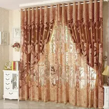 Luxury Window Curtains for Living Room Blackout Curtain+Tulle for Hotel Window Treatment Beaded Red/Purple/Brown/Grey