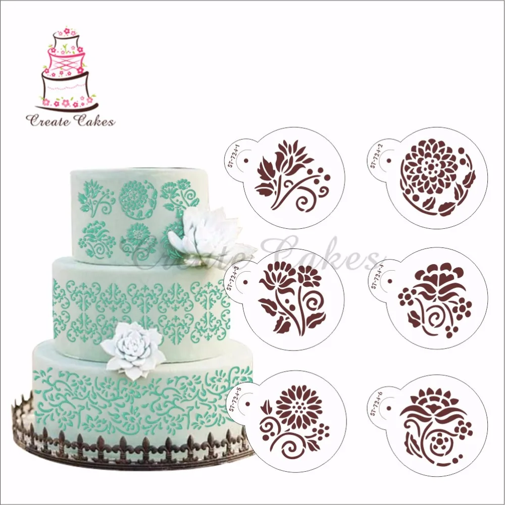 

Flower Stencil For Cookies and Cupcake Decoration Mold Fondant Cake Stencil Plastic Template Bakeware Cake Decorating Tools
