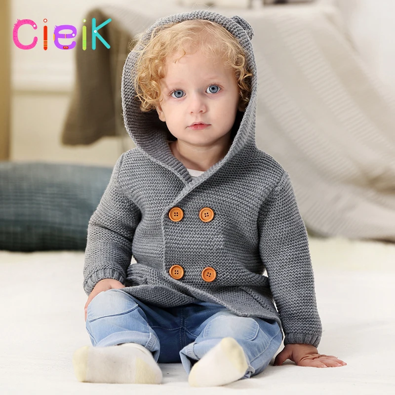 CieiK 2018 New Spring Baby Hooded Outwear Newborn Boys Jacket Rabbit Cute Infant Knitted Infant Girls Clothes Kids Winter Coats (14)